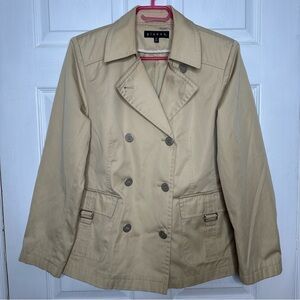 Giacca Trench Coat Double Breasted Classic Style Tan Size Medium